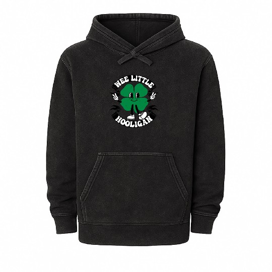 Wee Little Hooligan Cute St. Patrick's Day Irish Mineral Wash Hoodies