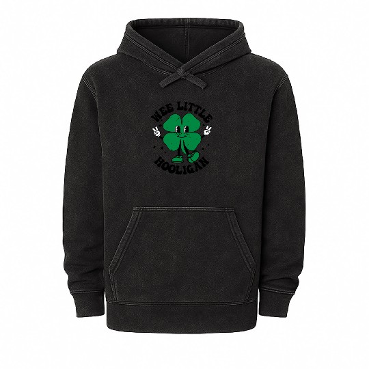 Wee Little Hooligan Cute St. Patrick's Day Irish S Mineral Wash Hoodies