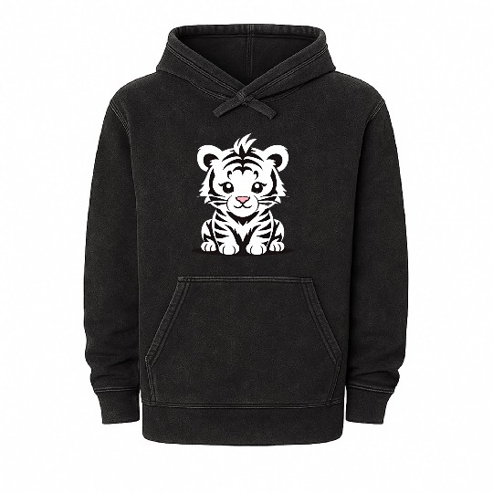 Cute Baby Tiger Mineral Wash Hoodies