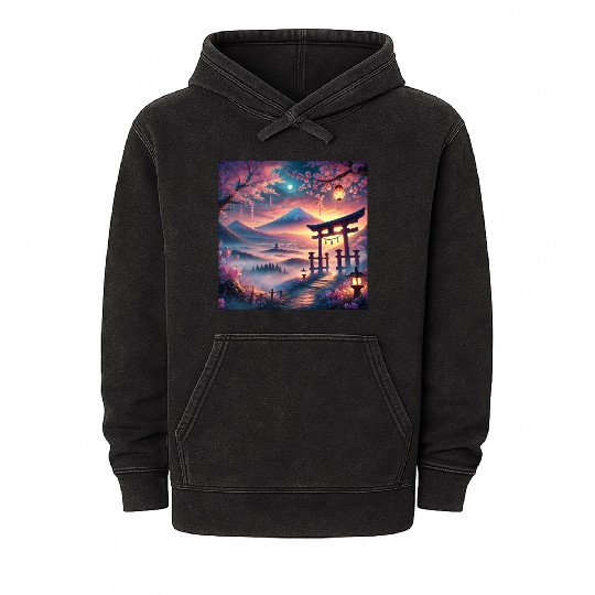 fuji sakura torii Mineral Wash Hoodies