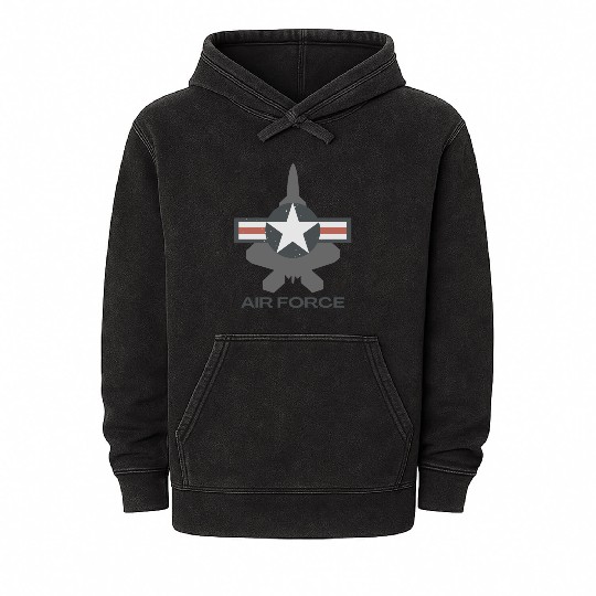 F-22 Raptor Patriotic Roundel Mineral Wash Hoodies