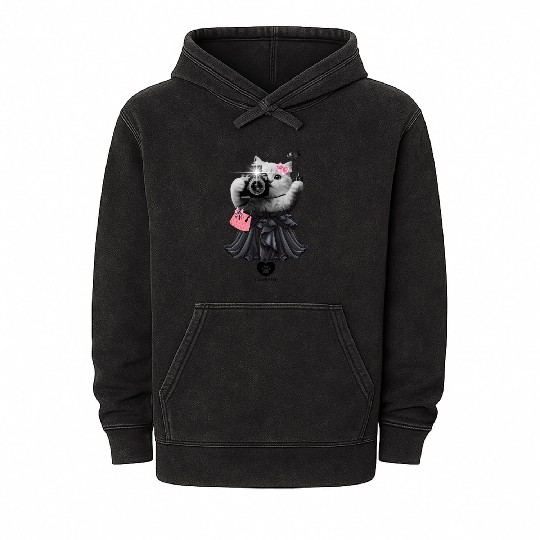 Hey Gorgeous Cat Lovers Mineral Wash Hoodies For Women