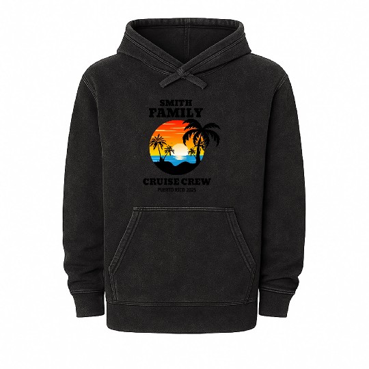 smith family cruise crew puerto rico 2025 Mineral Wash Hoodies