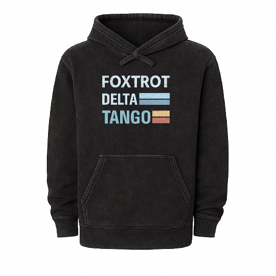 foxtrot delta tango Mineral Wash Hoodies
