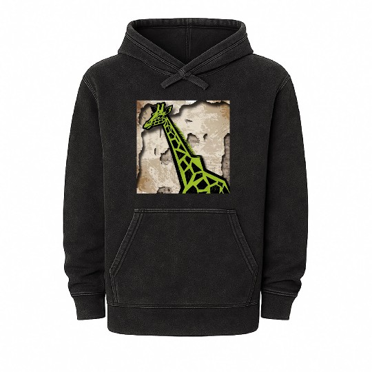 Stylized giraffe Mineral Wash Hoodies