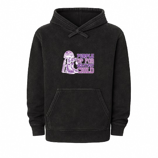 Purple Up for Military Child Support Awareness Mineral Wash Hoodies