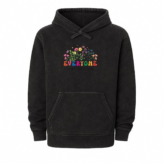 Everyone Is Welcome Here Idaho Teacher Mineral Wash Hoodies