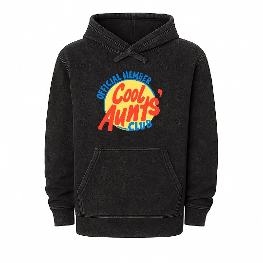Official Member Cool Aunt’s Club – Sunny Retro Bad Mineral Wash Hoodies