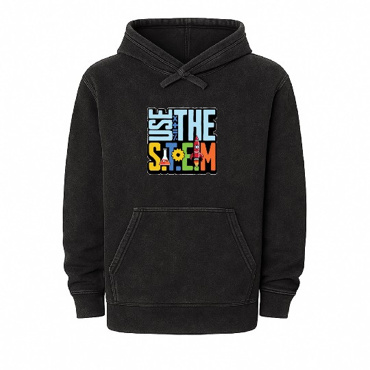 STEM Teacher Use The STEM Loves Computer Science Mineral Wash Hoodies