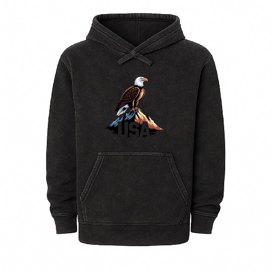Patriotic Eagle Mineral Wash Hoodies