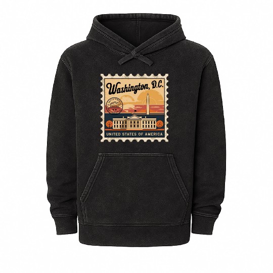 Washington DC Souvenir and Political Gift Idea Mineral Wash Hoodies