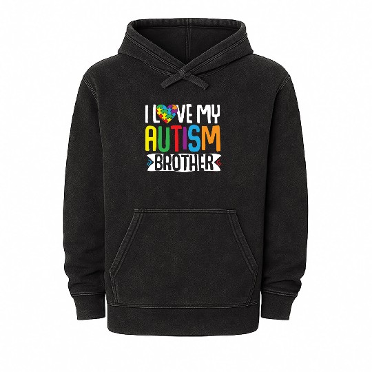 Autism Awareness Gift Sister Brother Mineral Wash Hoodies