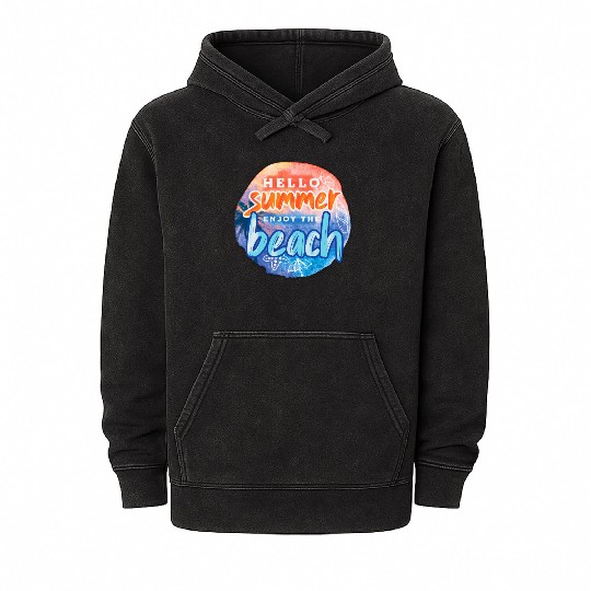 Hello Summer Beach Mineral Wash Hoodies