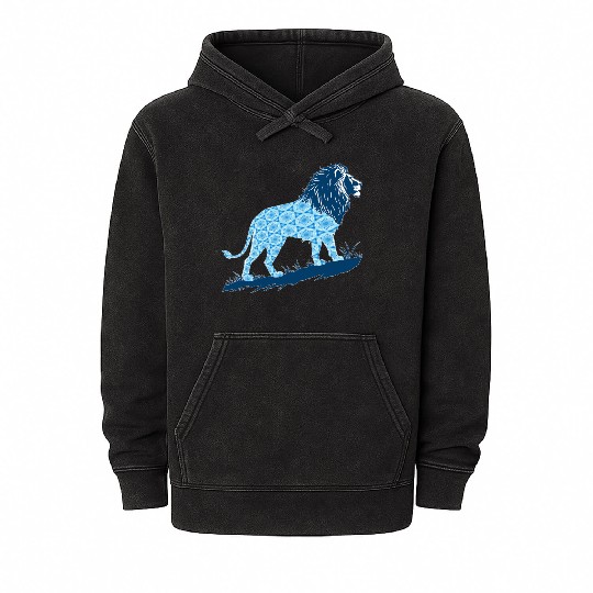 Star of David Pattern 2 Lion of Judah Mineral Wash Hoodies