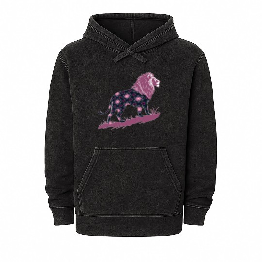 Star of David Pattern 20 Lion of Judah Mineral Wash Hoodies