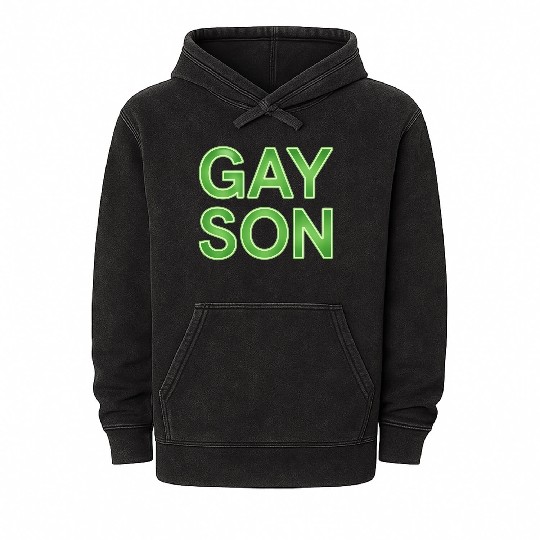 Gay Son Funny LGBTQ Pride Mineral Wash Hoodies