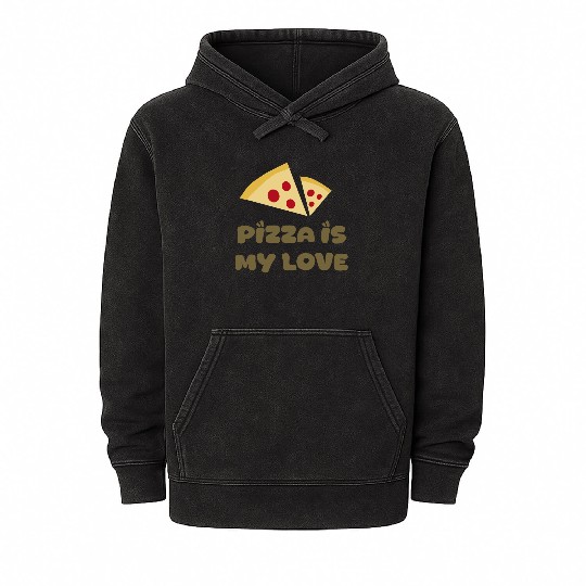 Pizza is My Love Language Mineral Wash Hoodies