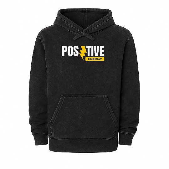 Positive Energy Lightning Bolt Mineral Wash Hoodies