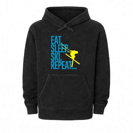 Skiing Mineral Wash Hoodies