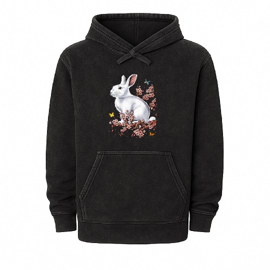 Rabbit Cherry Blossom FULL Mineral Wash Hoodies