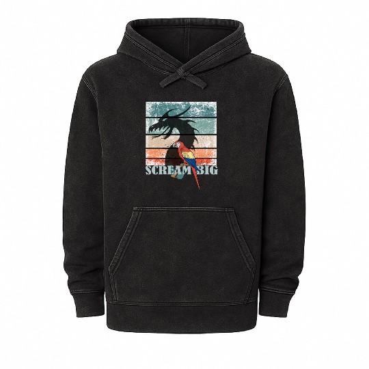 Scream Big Parrot Dragon Fusion Mineral Wash Hoodies