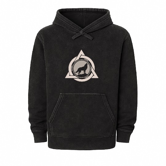 Alter Otherkin Therian Theta Delta Logo Wolf Alpha Mineral Wash Hoodies