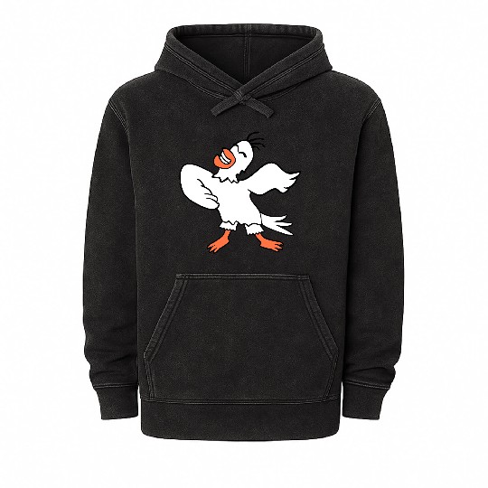 Seagull bird dances happily celebrates cheerful Mineral Wash Hoodies