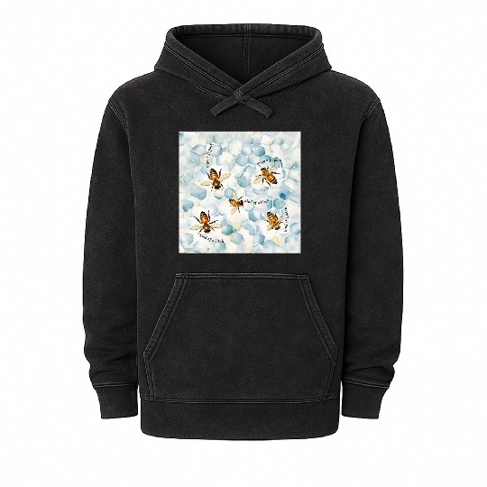 Bumble bee be kind of a bitch funny bug insect Mineral Wash Hoodies
