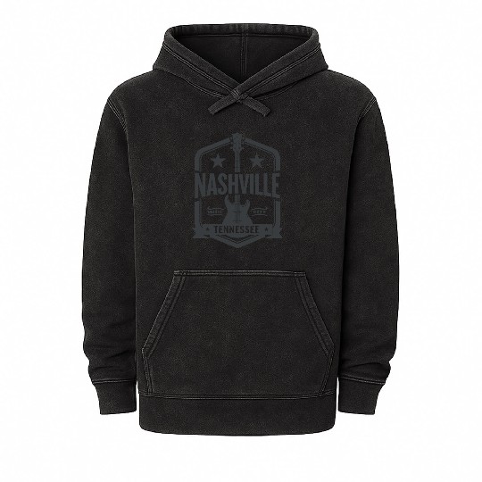 Nashville Music City Guitar Tennessee Mineral Wash Hoodies