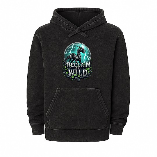 Reclaim The Wild Dragon Fantasy Art Mineral Wash Hoodies