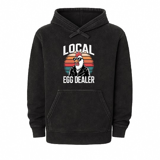 Local Egg Dealer Easter Sunday Retro Vintage Mineral Wash Hoodies
