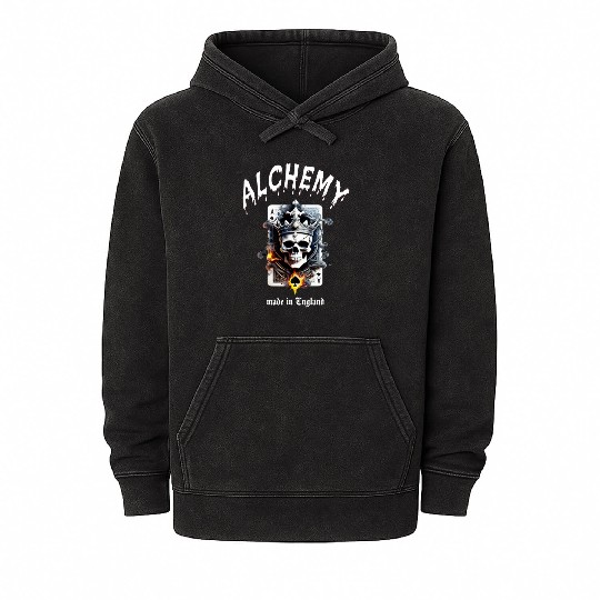 Ace of Death – Alchemy Skull Card Mineral Wash Hoodies