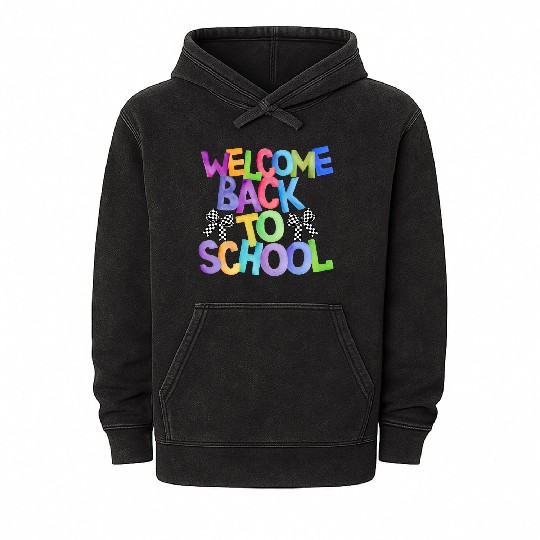 Welcome Back to School Coquette Bow Design Mineral Wash Hoodies