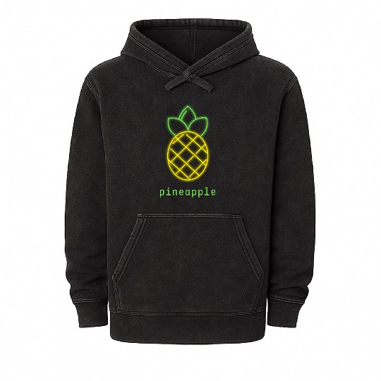 Tropical Neon Pineapple Fruit Summer Design Mineral Wash Hoodies