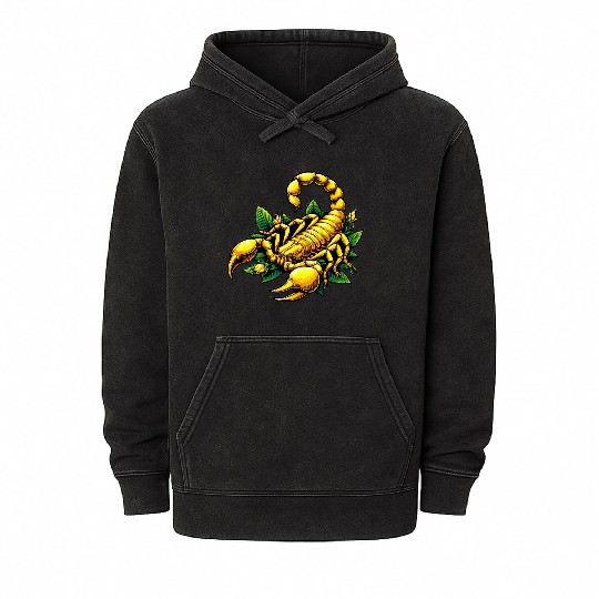 yellow scorpion Mineral Wash Hoodies