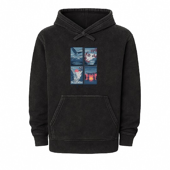 Spirit of Japan: Nature & Culture Fusion Mineral Wash Hoodies