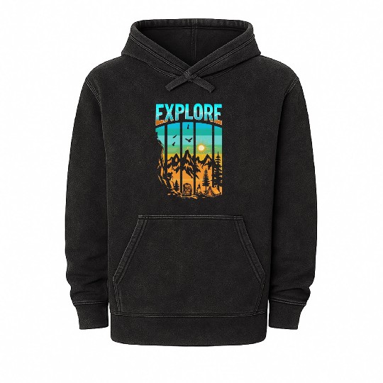 Apex Ascent: Embrace the Untamed Horizon Mineral Wash Hoodies
