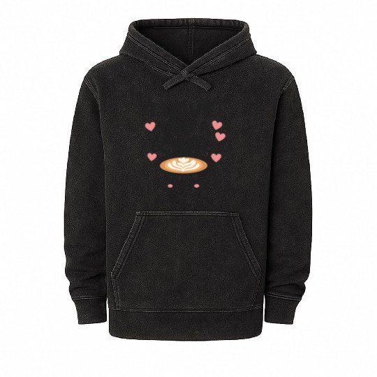 I love you a latte Mineral Wash Hoodies