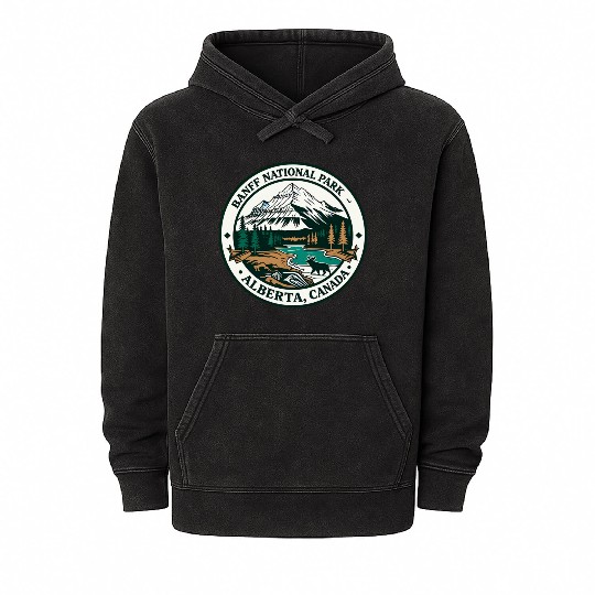 Banff National Park Alberta Canada Mineral Wash Hoodies