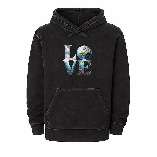 Love for Our Planet: Oceans and Earth Mineral Wash Hoodies