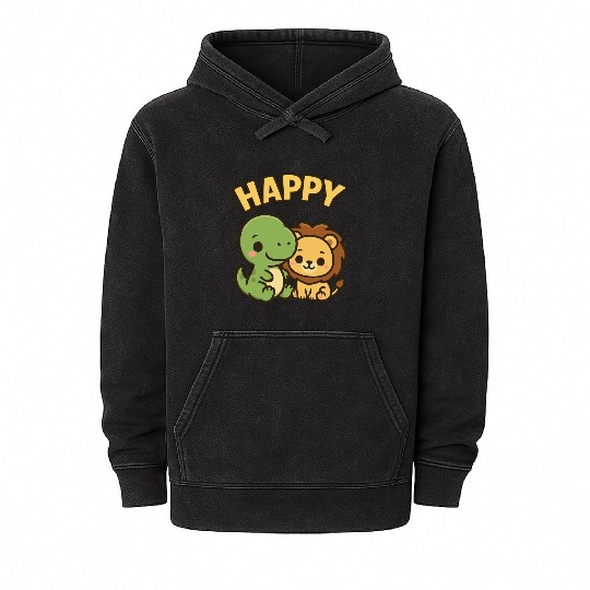 Happy Lion and T-Rex Mineral Wash Hoodies