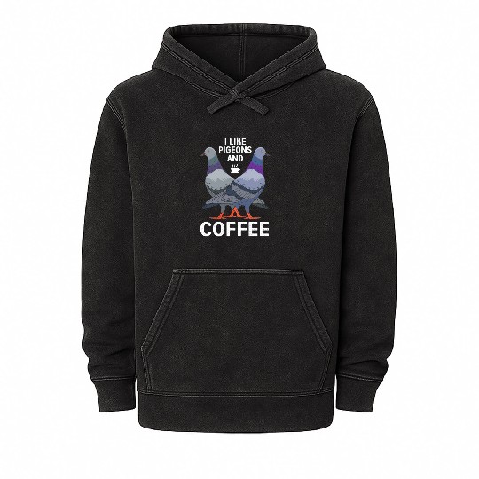 Pigeon Racing Coffee Bird Race Mineral Wash Hoodies