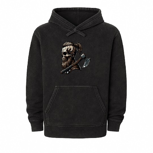 Viking Warrior Man Odin Thor Norman Walhalla Mineral Wash Hoodies