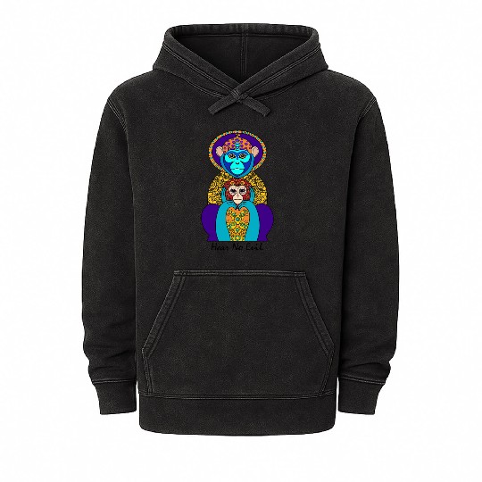 Hear No Evil Silly Monkey Mineral Wash Hoodies