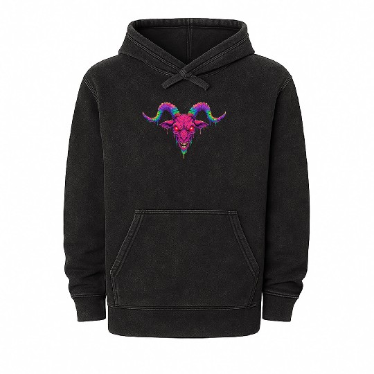 Melting Psychedelic Demon Mineral Wash Hoodies