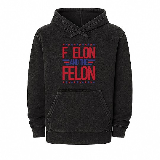 F Elon and the felon funny saying Anti Musk Mineral Wash Hoodies
