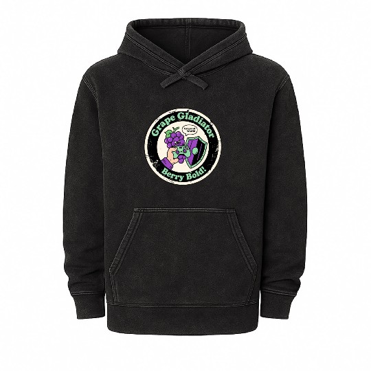 Grape Gladiator Berry Bold Gamer Mineral Wash Hoodies