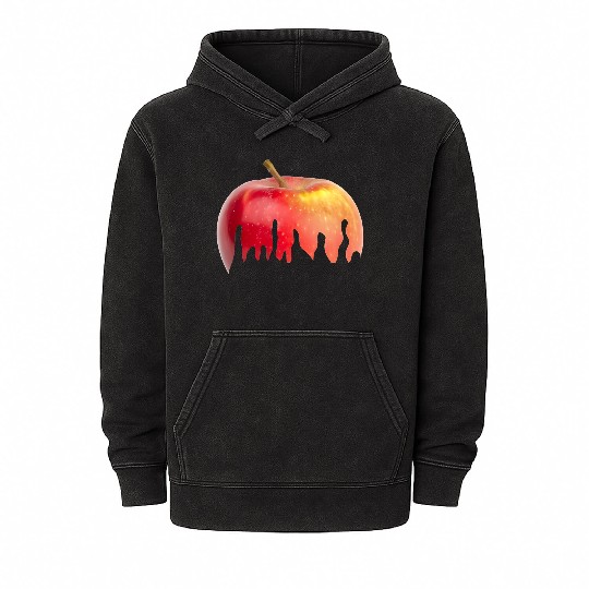 Melting Apple Surreal Art Design Mineral Wash Hoodies