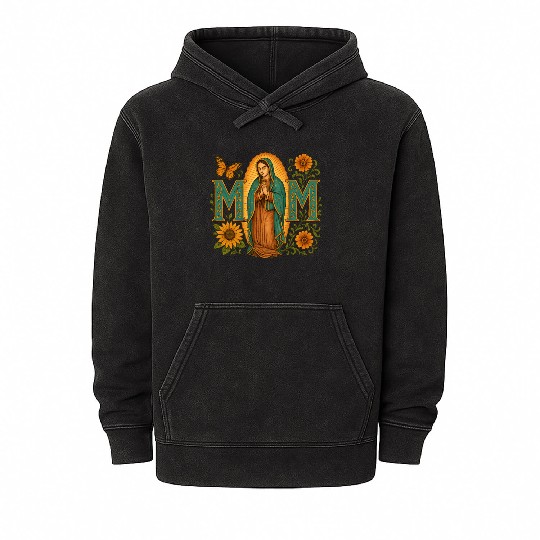 Mexican Mom Mexican Heritage Virgen De Guadalupe Mineral Wash Hoodies