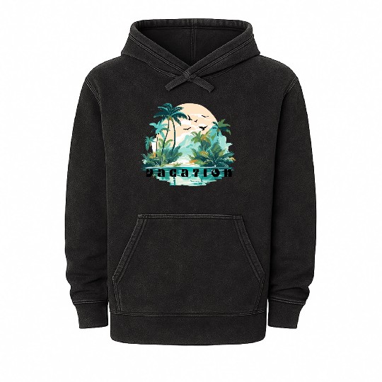 "Vacation Mode On" Mineral Wash Hoodies – Relaxed, Stylish & Tr